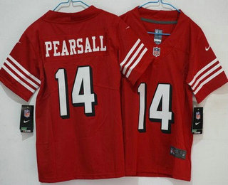 Women's San Francisco 49ers #14 Ricky Pearsall Limited Red Throwback Vapor Jersey