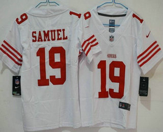 Women's San Francisco 49ers #19 Deebo Samuel Limited White Vapor Jersey