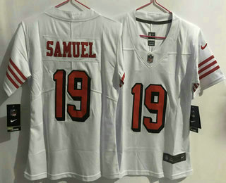 Women's San Francisco 49ers #19 Deebo Samuel New White 2021 Color Rush Vapor Untouchable Limited Jersey