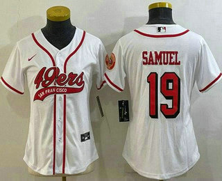 Women's San Francisco 49ers #19 Deebo Samuel White Alternate Baseball Jersey