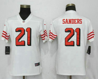 Women's San Francisco 49ers #21 Deion Sanders White 2018 Color Rush Vapor Untouchable Limited Jersey