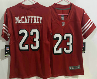 Women's San Francisco 49ers #23 Christian McCaffrey New Red 2022 Color Rush Vapor Untouchable Limited Jersey