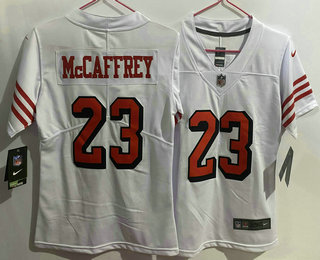 Women's San Francisco 49ers #23 Christian McCaffrey New White 2022 Color Rush Vapor Untouchable Limited Jersey