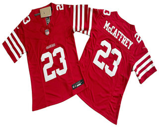 Women's San Francisco 49ers #23 Christian McCaffrey Red Limited FUSE Vapor Jersey