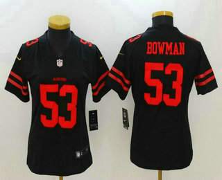 Women's San Francisco 49ers #53 NaVorro Bowman Black 2017 Vapor Untouchable Stitched NFL Nike Limited Jersey