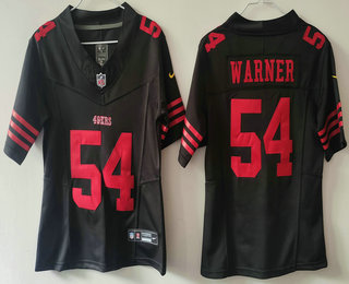 Women's San Francisco 49ers #54 Fred Warner Black 2024 FUSE Vapor Limited Stitched Jersey