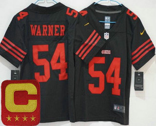 Women's San Francisco 49ers #54 Fred Warner Limited Black C Patch Vapor Jersey