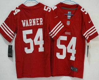 Women's San Francisco 49ers #54 Fred Warner Limited Red Throwback Vapor Jersey