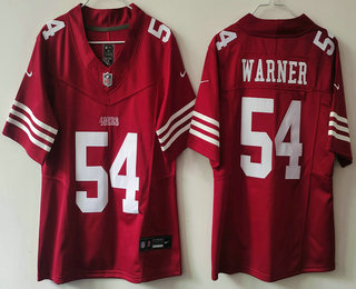 Women's San Francisco 49ers #54 Fred Warner Red 2024 FUSE Vapor Limited Stitched Jersey