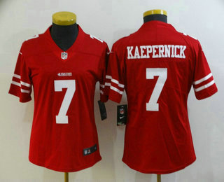 Women's San Francisco 49ers #7 Colin Kaepernick Red 2017 Vapor Untouchable Stitched NFL Nike Limited Jersey_1