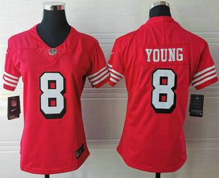 Women's San Francisco 49ers #8 Steve Young Red 2021 Color Rush Vapor Untouchable Limited Jersey