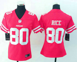 Women's San Francisco 49ers #80 Jerry Rice Red 2017 Vapor Untouchable Stitched NFL Nike Limited Jersey