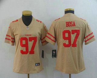 Women's San Francisco 49ers #97 Nick Bosa Cream 2019 Inverted Legend Stitched NFL Nike Limited Jersey