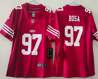 Women's San Francisco 49ers #97 Nick Bosa Limited Red Vapor Jersey