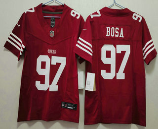 Women's San Francisco 49ers #97 Nick Bosa Red Limited FUSE Vapor Jersey