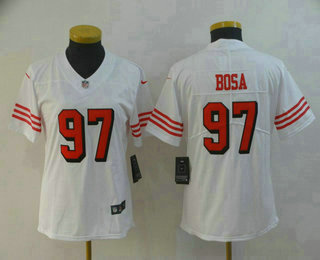 Women's San Francisco 49ers #97 Nick Bosa White New 2019 Color Rush Vapor Untouchable Limited Jersey