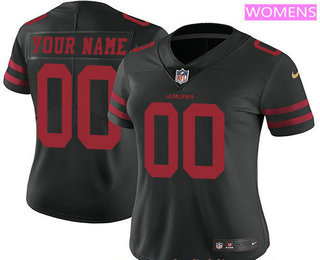 Women's San Francisco 49ers Custom Vapor Untouchable Black Alternate NFL Nike Limited Jersey