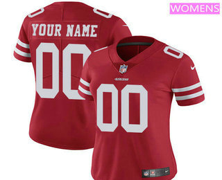 Women's San Francisco 49ers Custom Vapor Untouchable Scarlet Red Team Color NFL Nike Limited Jersey