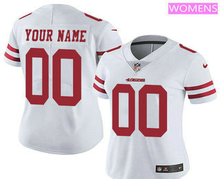 Women's San Francisco 49ers Custom Vapor Untouchable White Road NFL Nike Limited Jersey