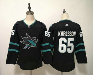 Women's San Jose Sharks #65 Erik Karlsson Black Adidas Stitched NHL Jersey
