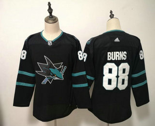 Women's San Jose Sharks #88 Brent Burns Black Adidas Stitched NHL Jersey