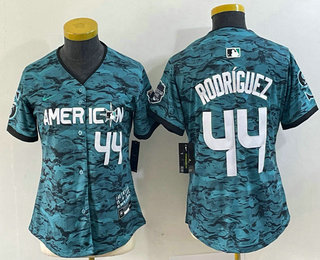 Women's Seattle Mariners #44 Julio Rodriguez Teal 2023 All Star Cool Base With Patch Stitched Baseball Jersey