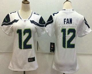 Women's Seattle Seahawks #12 12th Fan White 2017 Vapor Untouchable Stitched NFL Nike Limited Jersey