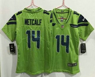 Women's Seattle Seahawks #14 D.K. Metcalf Green 2017 Vapor Untouchable Stitched NFL Nike Limited Jersey