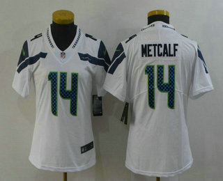 Women's Seattle Seahawks #14 D.K. Metcalf White 2017 Vapor Untouchable Stitched NFL Nike Limited Jersey