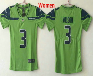 Women's Seattle Seahawks #3 Russell Wilson Green 2017 Vapor Untouchable Stitched NFL Nike Limited Jersey