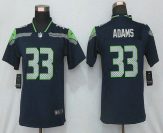 Women's Seattle Seahawks #33 Jamal Adams Navy Blue 2020 Vapor Untouchable Stitched NFL Nike Limited Jersey