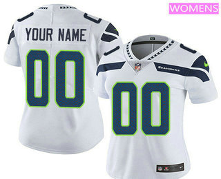 Women's Seattle Seahawks Custom Vapor Untouchable White Road NFL Nike Limited Jersey