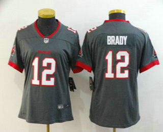 Women's Tampa Bay Buccaneers #12 Tom Brady Gray 2020 NEW Vapor Untouchable Stitched NFL Nike Limited Jersey