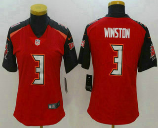Women's Tampa Bay Buccaneers #3 Jameis Winston Red 2017 Vapor Untouchable Stitched NFL Nike Limited Jersey