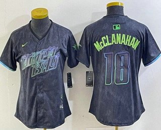 Women's Tampa Bay Rays #18 Shane McClanahan Charcoal 2024 City Connect Limited Cool Base Jersey