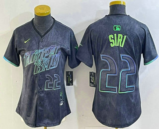 Women's Tampa Bay Rays #22 Jose Siri Number Charcoal 2024 City Connect Limited Stitched Jersey
