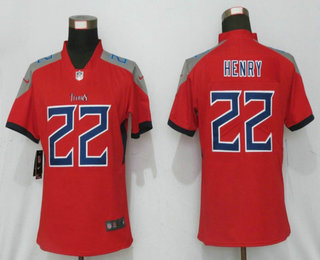 Women's Tennessee Titans #22 Derrick Henry Red 2019 Inverted Legend Stitched NFL Nike Limited Jersey