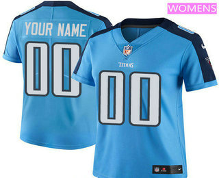 Women's Tennessee Titans Custom Vapor Untouchable Light Blue Team Color NFL Nike Limited Jersey