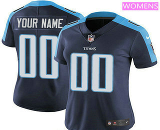 Women's Tennessee Titans Custom Vapor Untouchable Navy Blue Alternate NFL Nike Limited Jersey