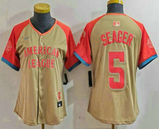 Women's Texas Rangers #5 Corey Seager Cream 2024 All Star Limited Stitched Jersey