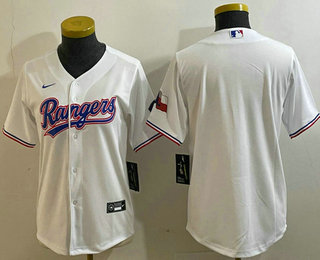 Women's Texas Rangers Blank White Stitched Cool Base Nike Jersey