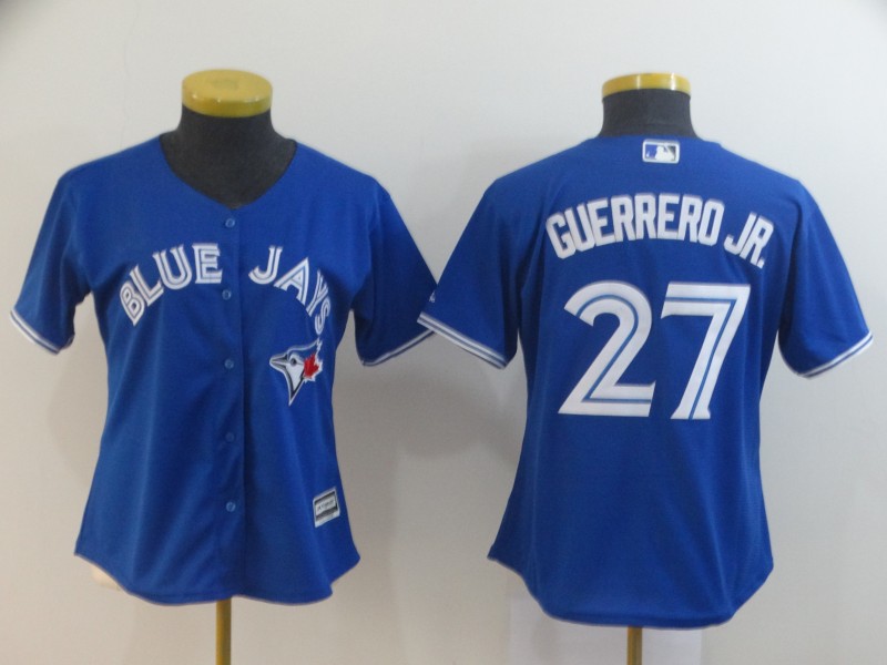 Women's Toronto Blue Jays #27 Vladimir Guerrero Jr. Royal Blue Stitched MLB Cool Base Jersey