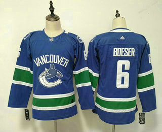 Women's Vancouver Canucks #6 Brock Boeser Blue Adidas Stitched NHL Jersey