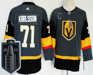 Women's Vegas Golden Knights #71 William Karlsson Gray 2023 Stanley Cup Final Authentic Jersey