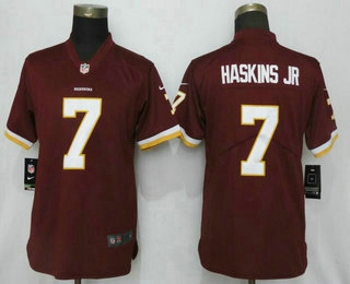 Women's Washington Redskins #7 Dwayne Haskins Jr Burgundy Red 2019 Vapor Untouchable Stitched NFL Nike Limited Jersey