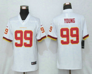 Women's Washington Redskins #99 Chase Young White NEW 2020 Vapor Untouchable Stitched NFL Nike Limited Jersey