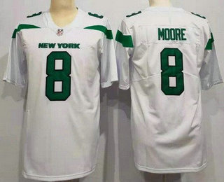 Youth  New York Jets #8 Elijah Moore White 2021 Vapor Untouchable Stitched NFL Nike Limited Jersey