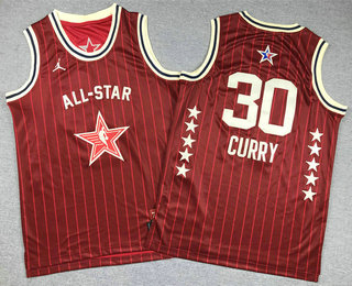 Youth 2024 All Star #30 Stephen Curry Crimson Stitched Basketball Jersey