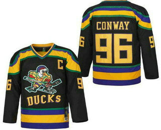 Youth Anaheim Ducks #96 Charlie Conway Black Hockey Jersey