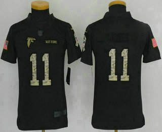 Youth Atlanta Falcons #11 Julio Jones Black Anthracite 2016 Salute To Service Stitched NFL Nike Limited Jersey